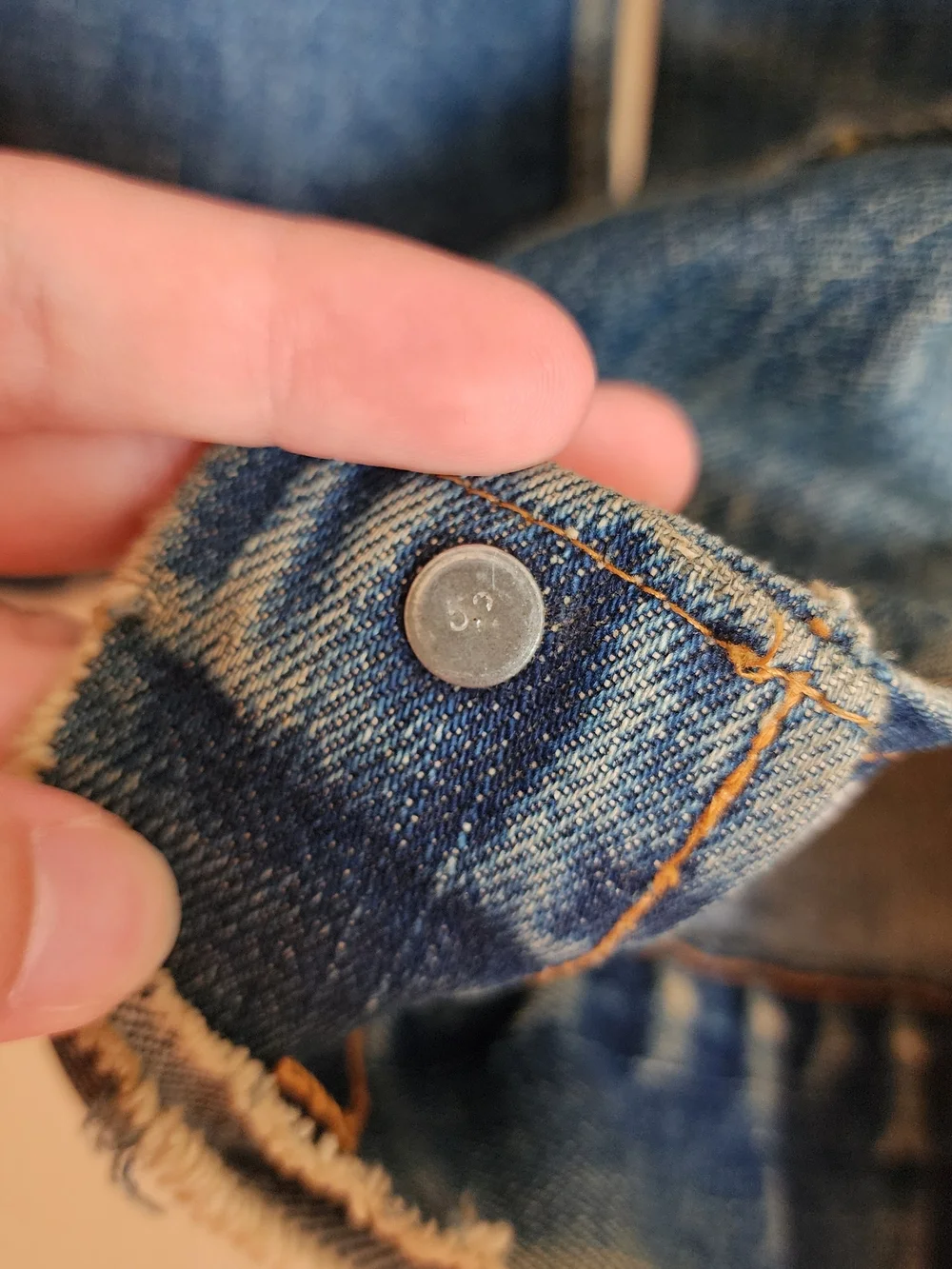 Vtg 60s Levi’s 557 Type 3 Big E Denim Trucker Jacket Button Stamp Mens Size 42 - Picture 13 of 16